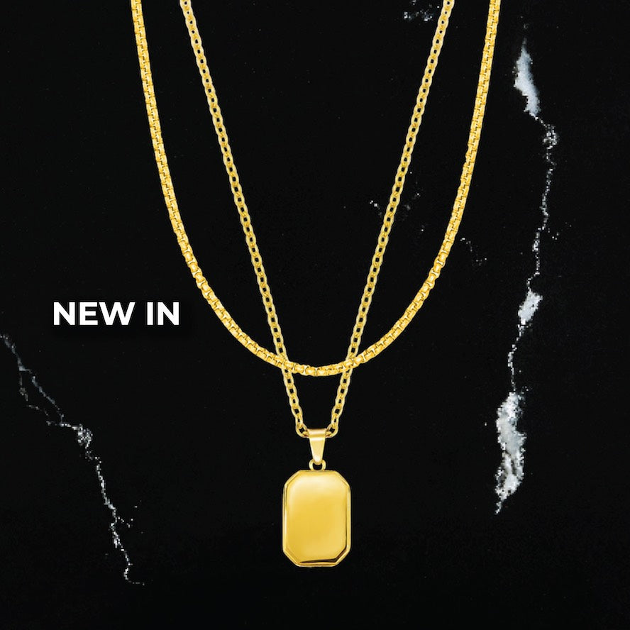 Premium Tag Necklace Set (24kt Gold)